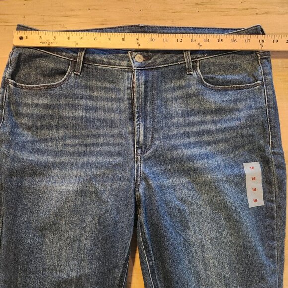 OLD NAVY Jeans High Rise Super Skinny Women's Size 16 Stretch Dark Blue NWT NEW - Picture 10 of 11